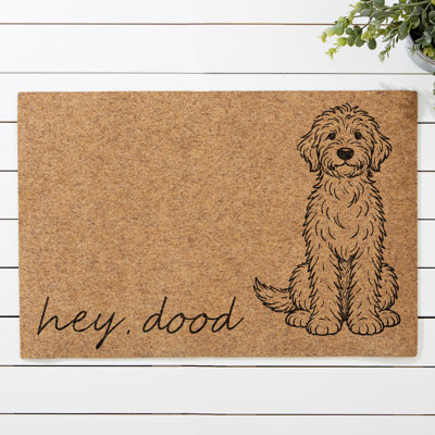 Personalization Mall Hey Dood 18x27 Synthetic Coir Doormat