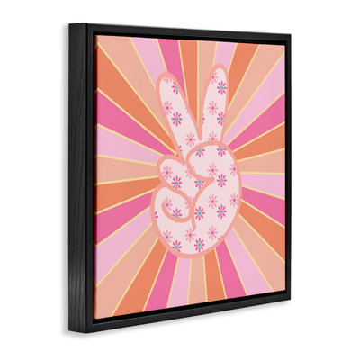 Beaming Peace Sign Hand Floating Frame, design by Jesse Keith