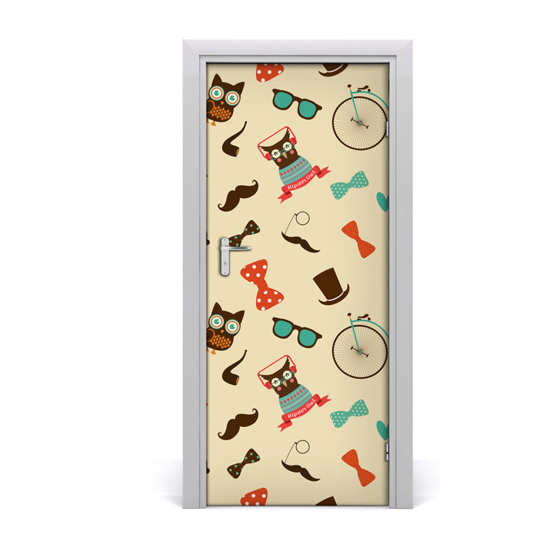 Owl Glasses Bike Door Decal