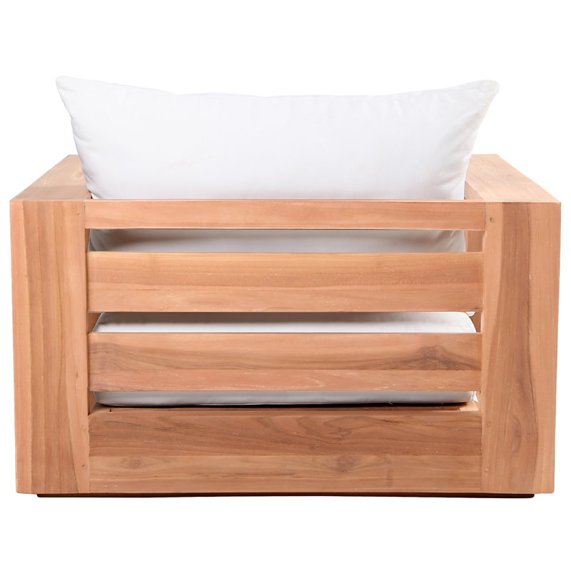 Tulum Teak Patio Chair with Cushions, White