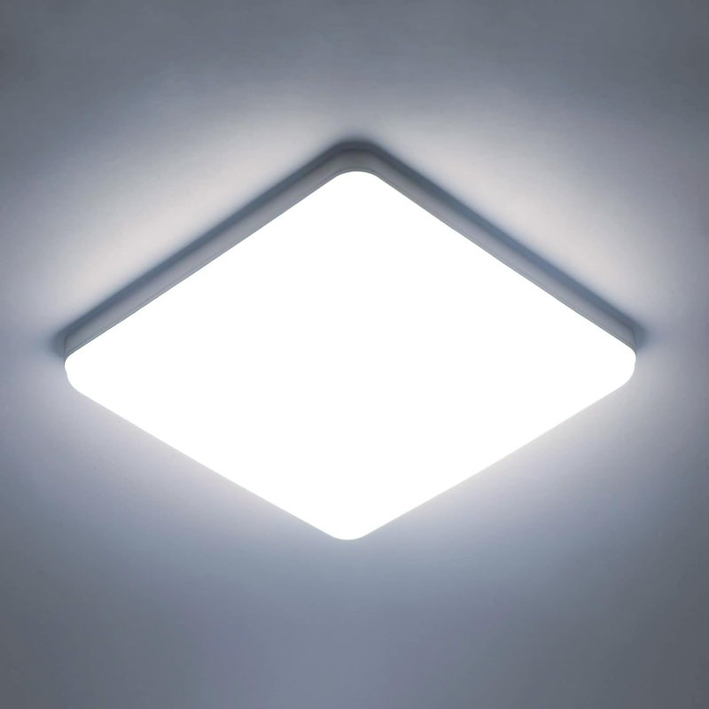 Square LED Flush Mount, 3.5cm H X 23cm W X 23cm D, White