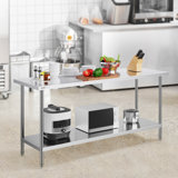 Chariot de cuisine avec plateau en acier inoxydable