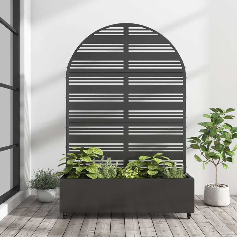 73" Outdoor Metal Planter Box Raised Garden Bed, 73" H x 47" W x 16" D