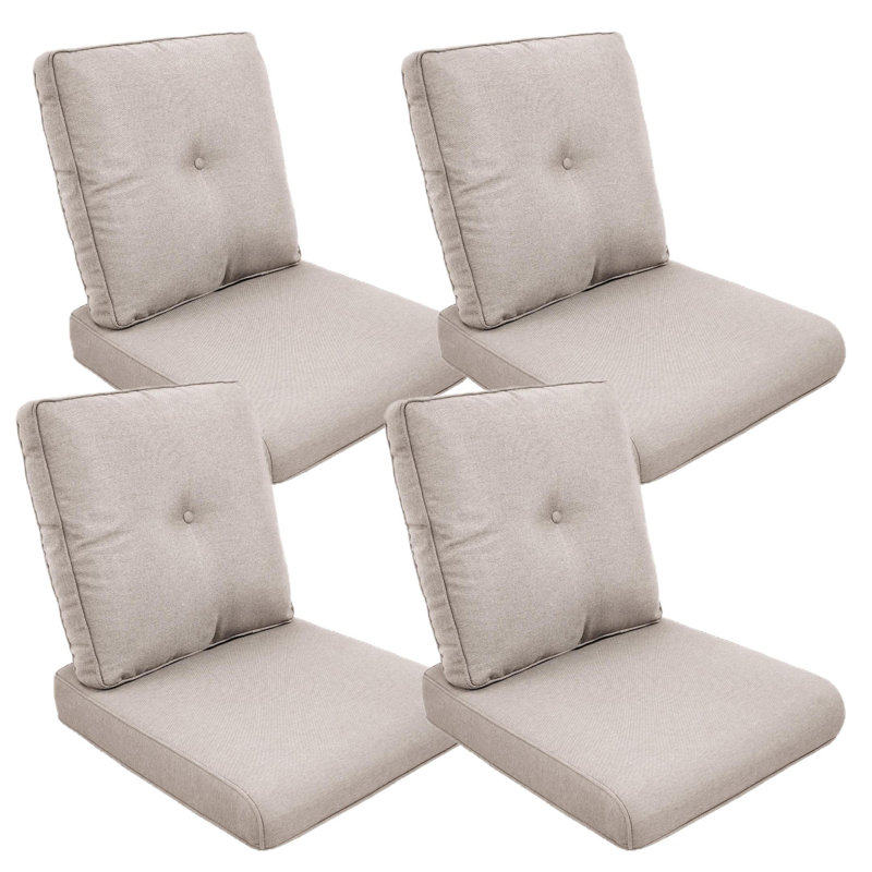 Coussin de siège / dossier d'extérieur Schutt, Beige, 4 coussins de siège / dossier
