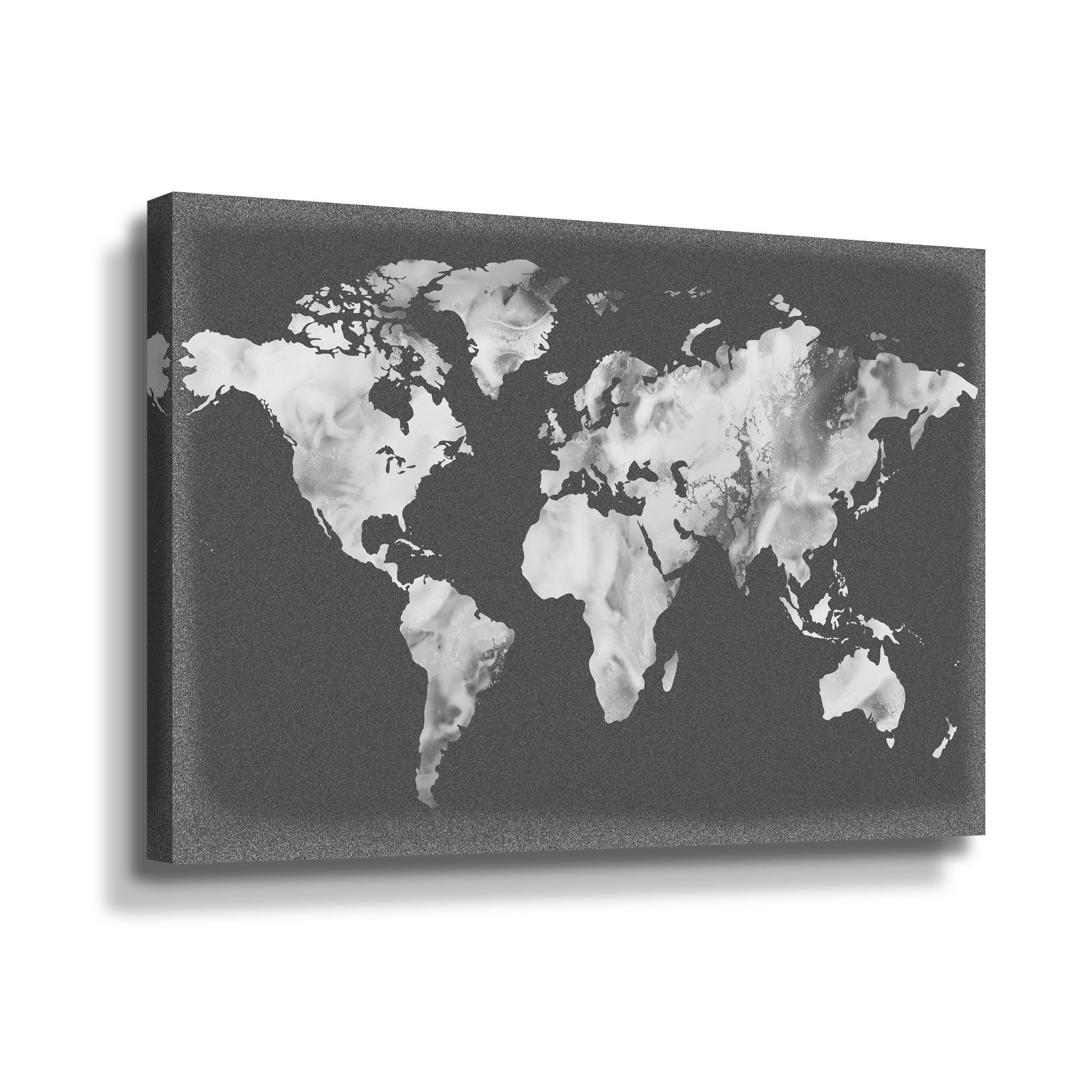 world map silhouette gray
