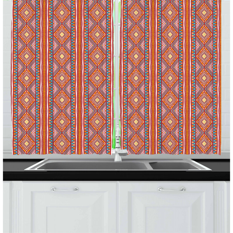 Geometric Tailored Kitchen Curtain