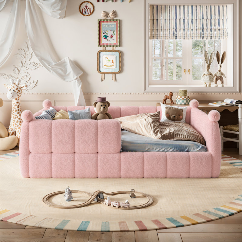 Lit double rembourré Montessori, Full, Pink