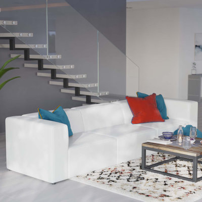 Mingle Vegan Leather 3-Piece Sectional Sofa