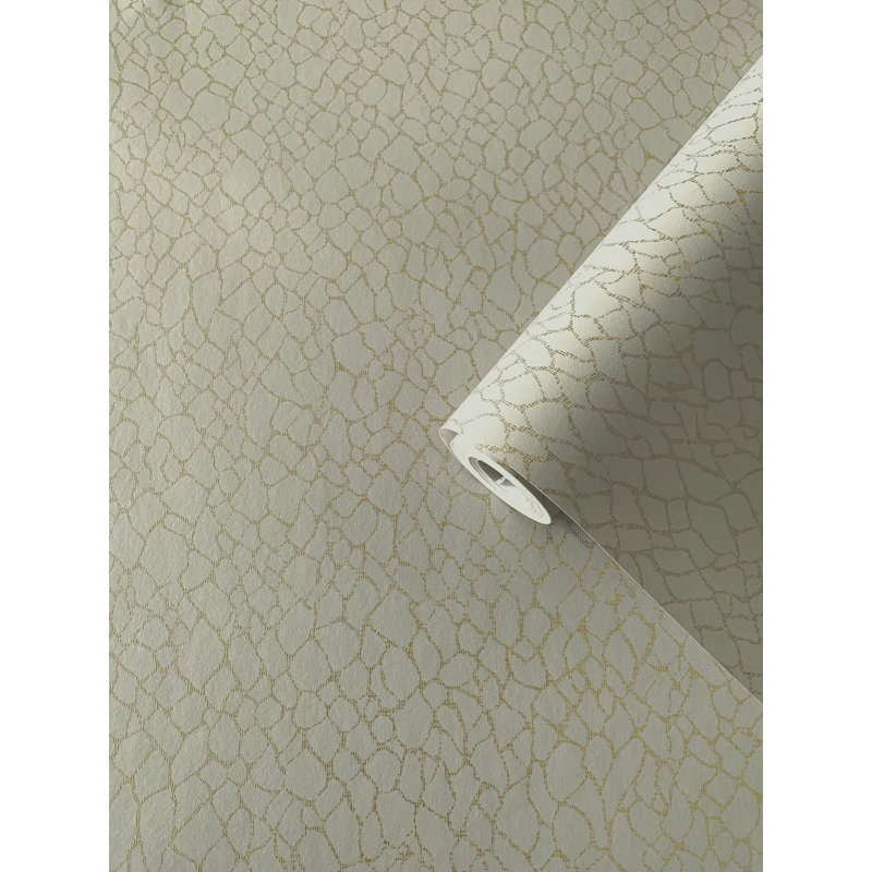 Boutique Metallic Webbing Wallpaper Roll, Beige