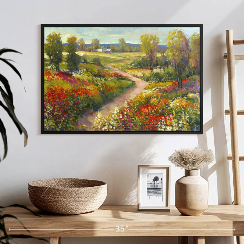 Promenade matinale II, 25 po x 17 po, Cadre flottant noir