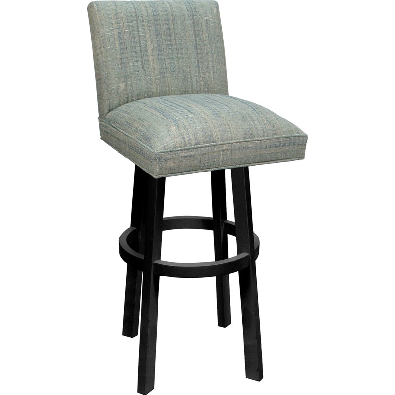 Swivel Wood Stool, Gray Seat/Mocha Base, Counter Stool (26” Seat Height)
