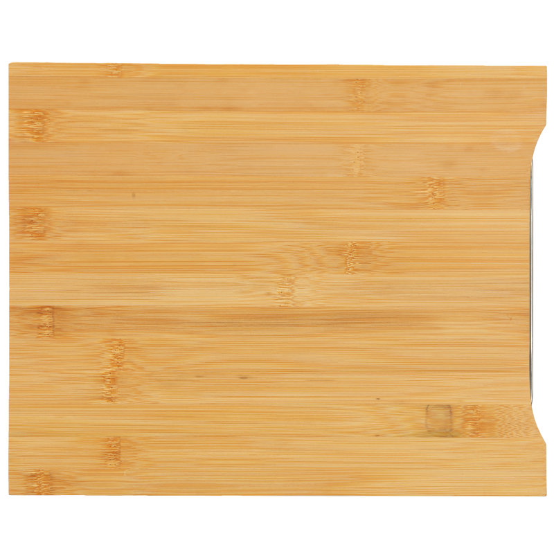 Natural Bamboo Rectangular Cutting Board with Stainless Steel Tray