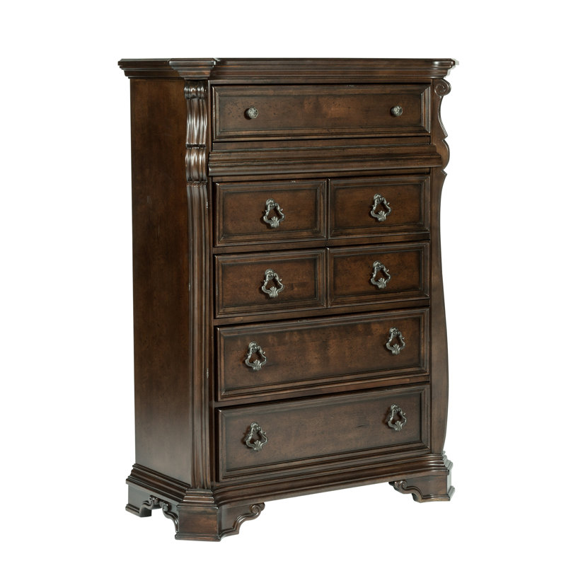  Ashyla King Sleigh Bed, Dresser & Mirror, Chest, Nightstand Set, King, 5 Pcs: Bed, Nightstand, 2 Dressers, Mirror