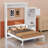Foldable Wood Platform Bedframe With Louvered Style Decoration And Convertible Multiple Storage Shelves-461219642