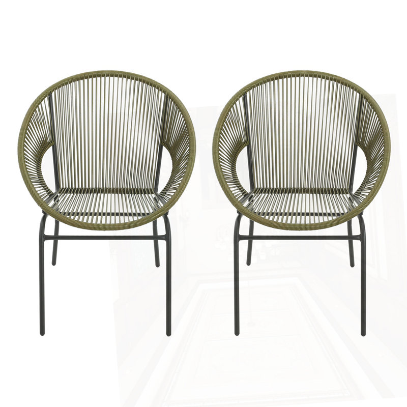 Outdoor Wicker Chair, Green
