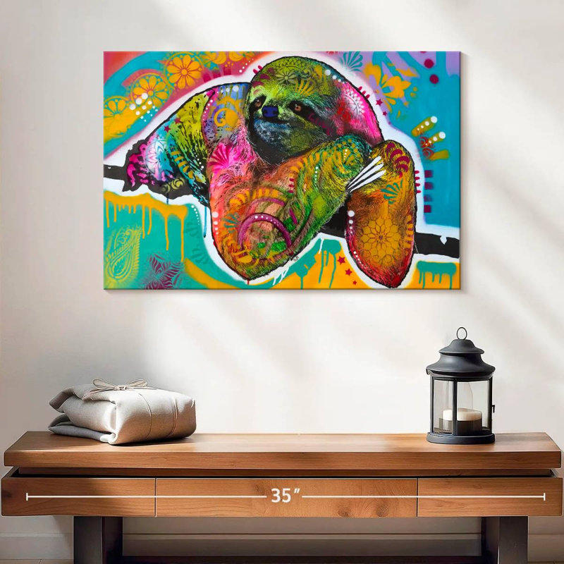Brampt Colorful Sloth, 16" H x 24" W