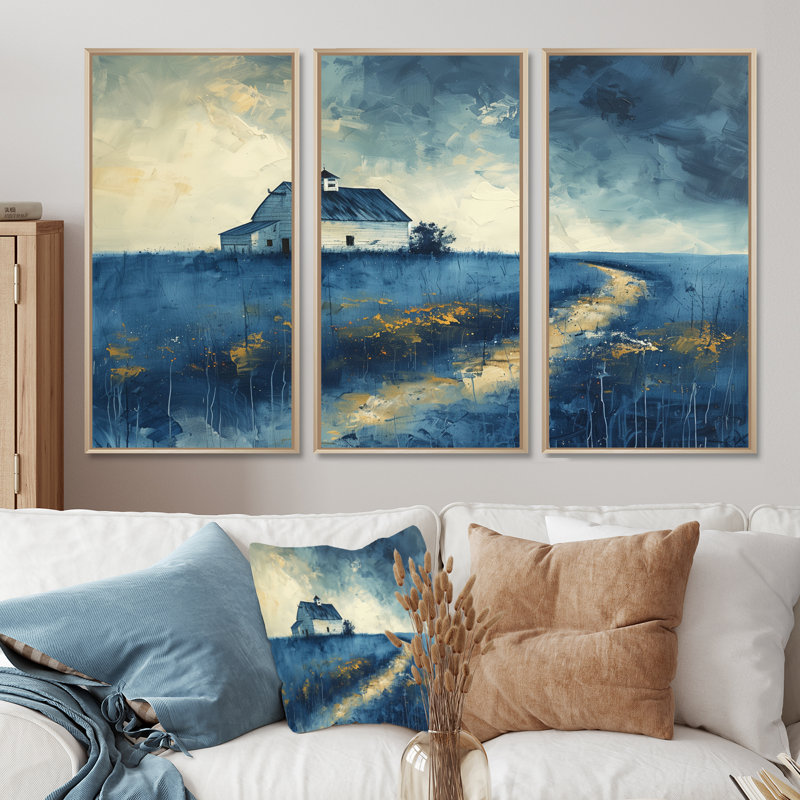 Naomi - Ensemble de décoration murale grange, Cadre naturel flottant, H 40 po x l 60 po