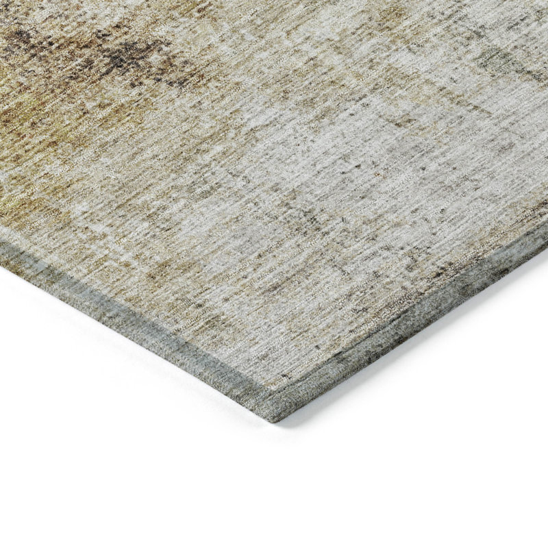 Machine Washable Indoor/Outdoor Cicel ACN1199 Taupe Rug, Rectangle 3' x 5'