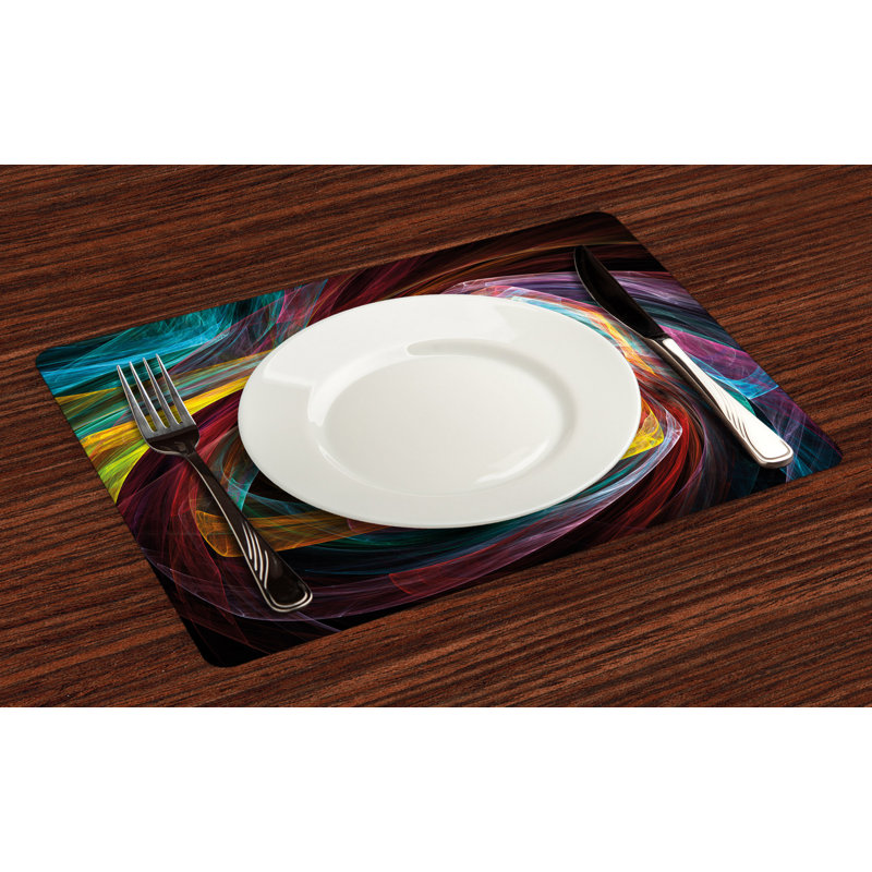 Ashu Fractal Gradient Triangle Lines Placemat