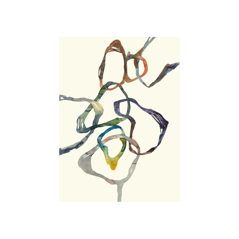 «Color Loop» par Sara Brown, peinture sur toile tendue, Extérieur, H 49 po x l 36 po