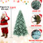 Arbre de Noël teinté bleu de 6 pi, 1390 pointes, aspect réaliste et réaliste, conception à charnières, support en métal robuste pour arbre de Noël avec branches à installation rapide, base décorative saisonnière