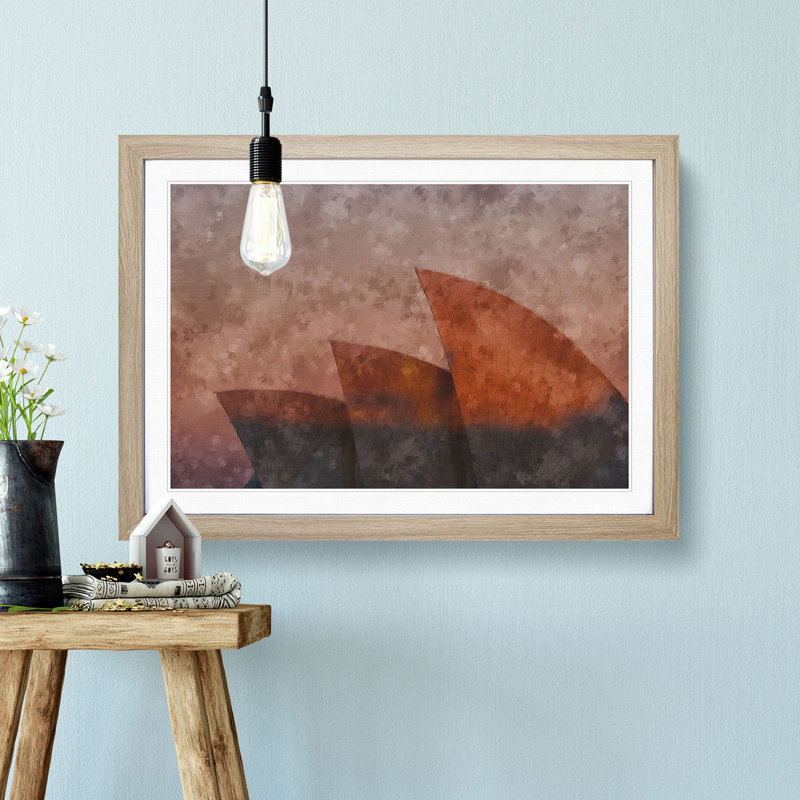 The Sydney Opera House - Picture Frame Painting Print, Oak Framed, 24cm H x 33cm W x 2cm D