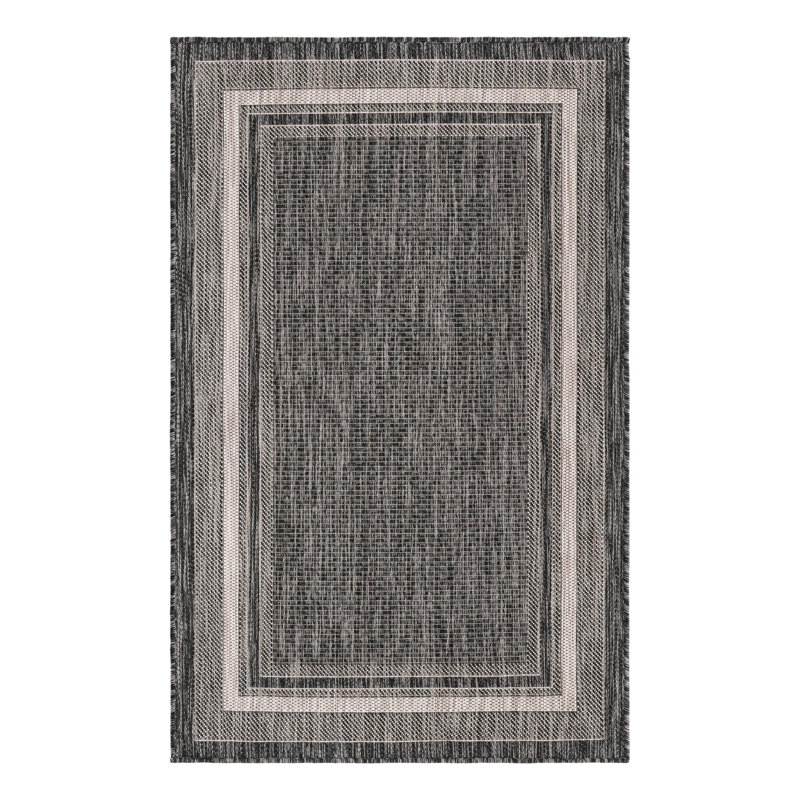 Tapis intérieur / extérieur Sevinc, Black, Rectangle 3 pi 3 po x 5 pi 3 po