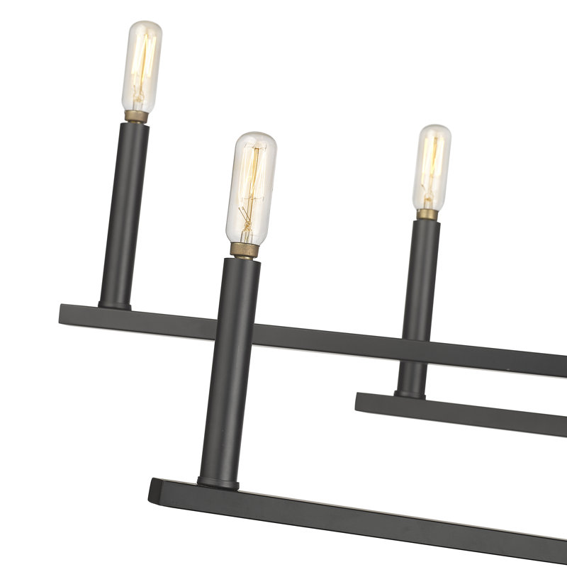 Kalyonka 8 - Light Dimmable Modern Linear Chandelier, Black