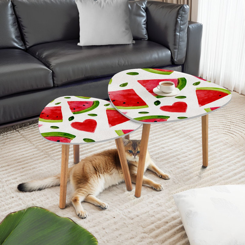 Ensemble de 2 tables basses gigognes Triangle