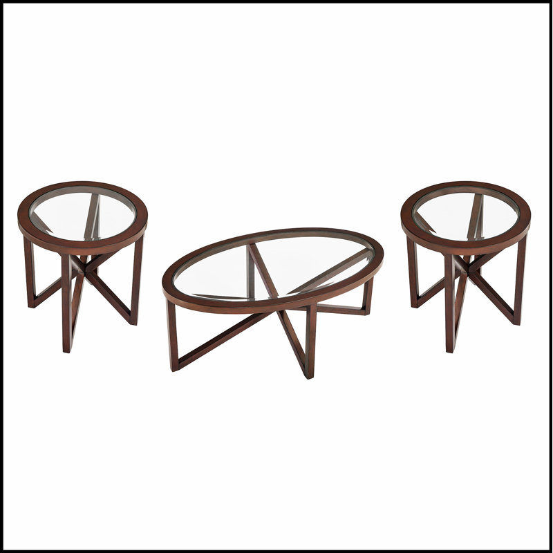 Table basse moderne simple ronde en verre trempé avec base en bois massif, parfaite pour économiser de l'espace et de l'élégance.