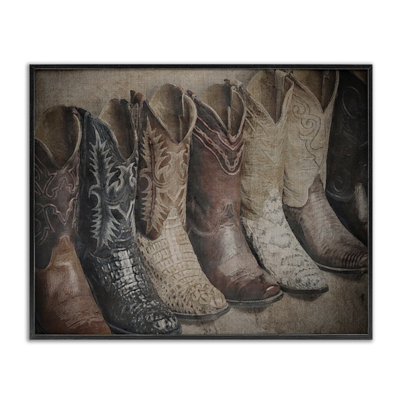 Texan Lin Up, impression numérique sur toile par RileyB, Giclée encadrée noir minuit, H 16 po x l 20 po