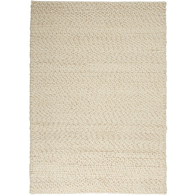 Riverstone Wool Area Rug in Ivory
