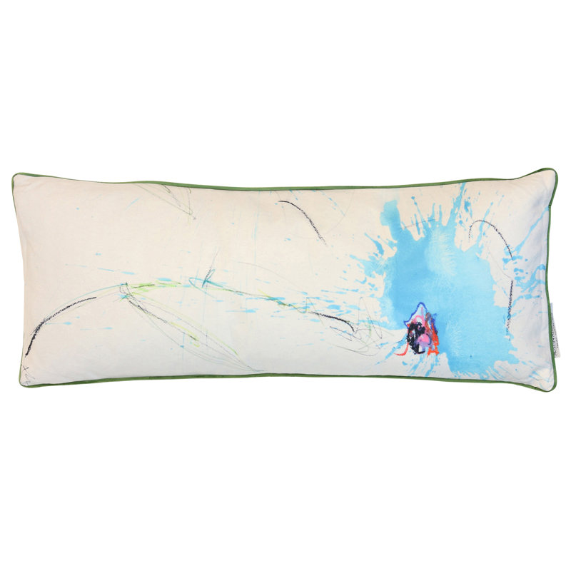 Azure Petal Drift Lumbar Pillow - Multicolor - 36" x 14", 36" x 14"