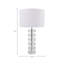 Lampe de table élégante en cristal cylindrique empilé pour salon - Lampe de chevet ou de bureau moderne pour chambre - 71 cm, cristal transparent et blanc