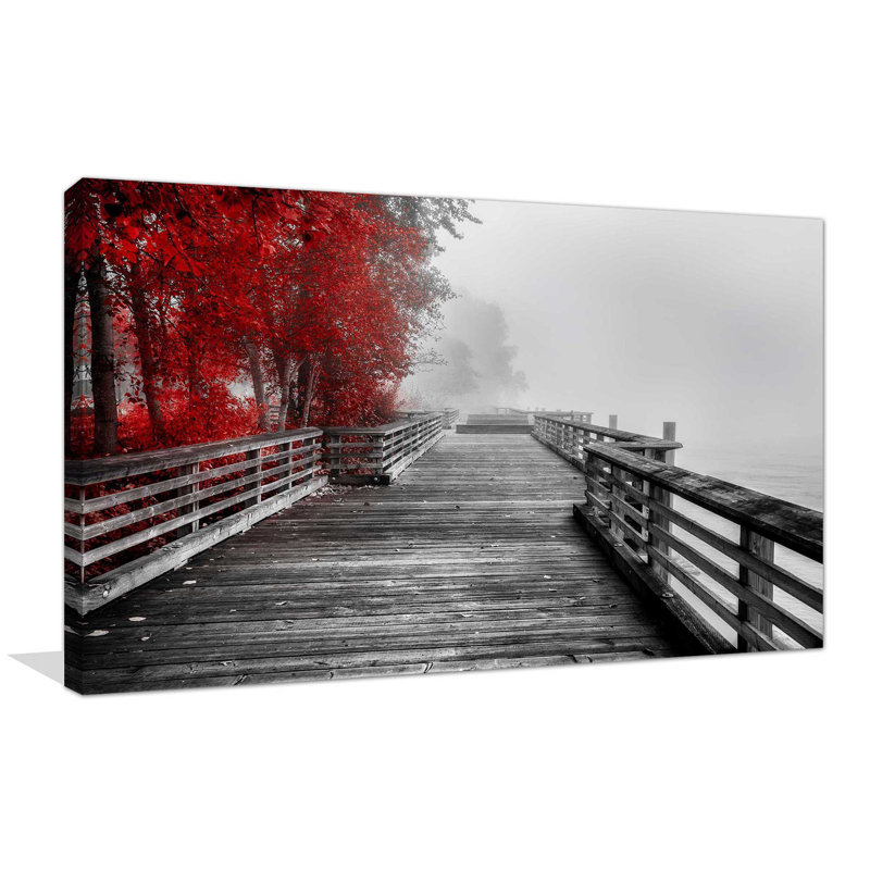 " Fall Walkway " by Vladimir Kostka, Wrapped Canvas, 36" H x 60" W x 1.5" D