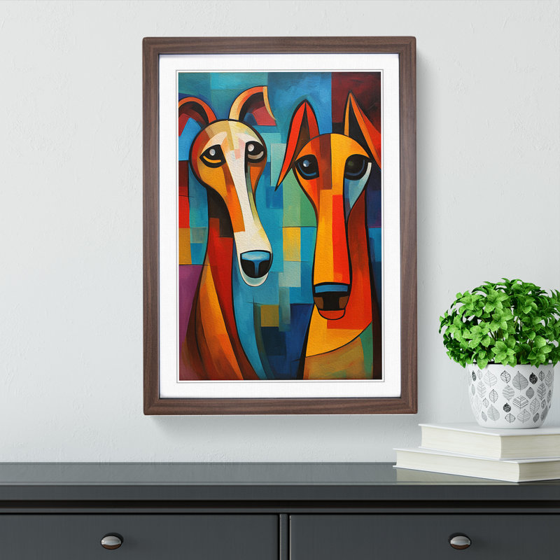 Greyhound Cubism No.2 - Framed Print