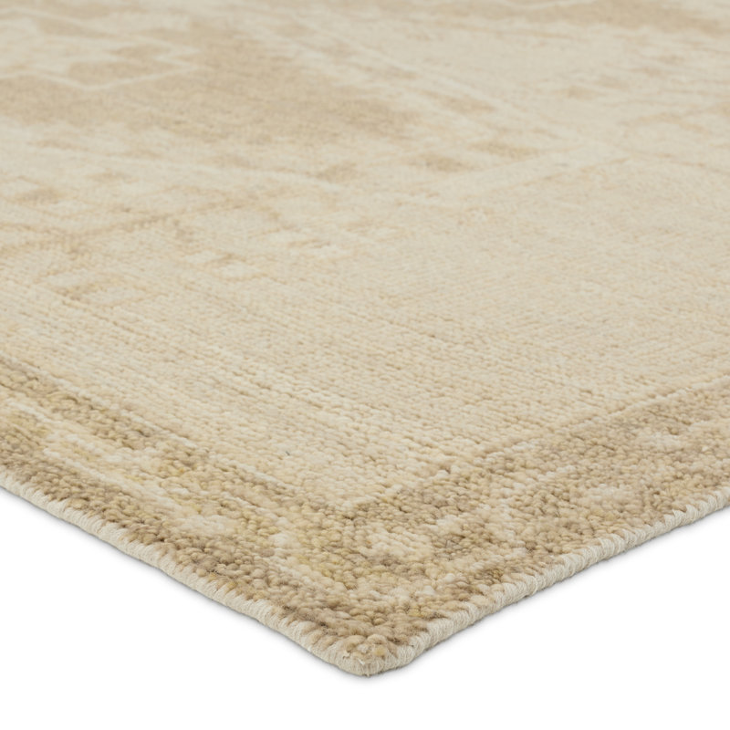 Jaipur Living Ameen JIN10 Handknotted Medallion Tan and Taupe Area Rug (10'x14'), Rectangle 8' x 10'