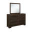 Commode à 8 tiroirs de style contemporain avec panneau surélevé à finition espresso chaud