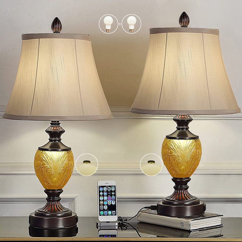 Lampe de table USB en résine Ursa