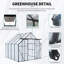 Base surélevée en polycarbonate à double porte de 8 pi x 8 pi et serres en aluminium robuste