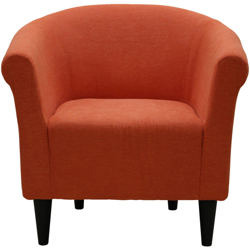 Fauteuil demi-tonneau de 31,5 po de largeur Liam, Toulan en sergé orange hacienda