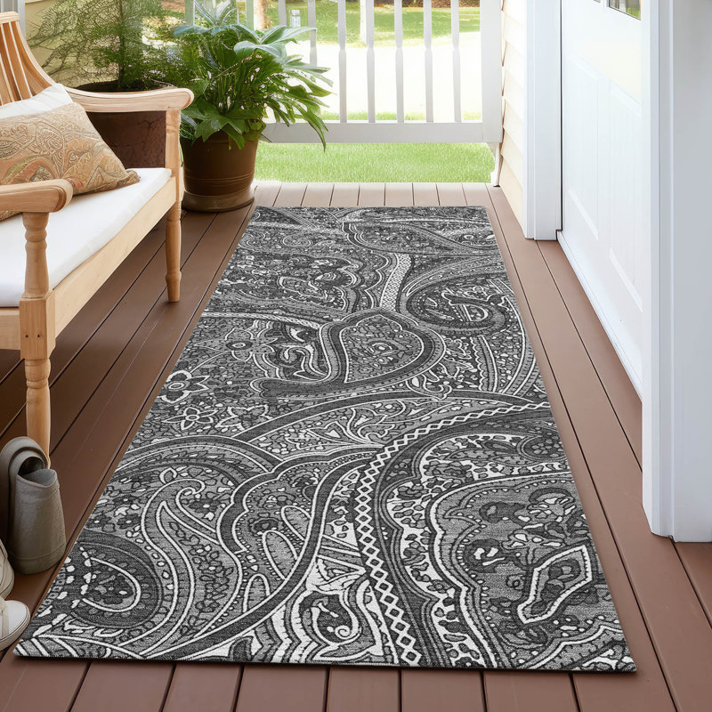 Tapis de porte d'extérieur antidérapant Itzayani, Runner 2'3" x 7'6"