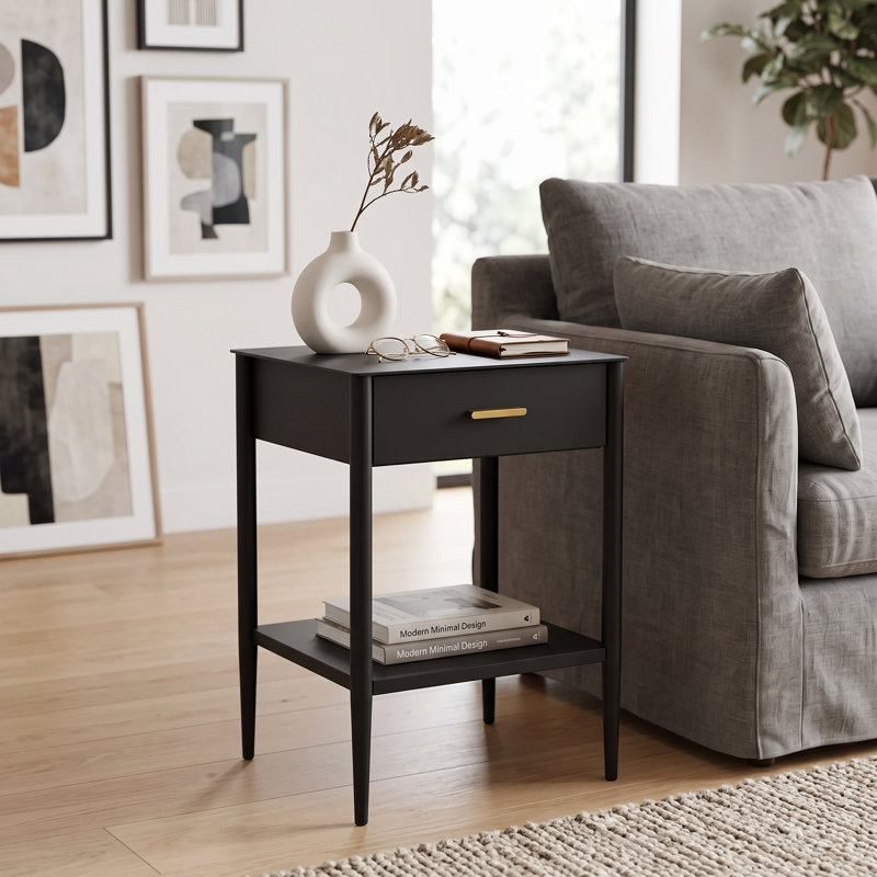 Cleo 1 Drawer Nightstand, Fully Assembled