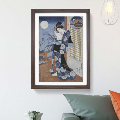 Autumn Moon over Miho by Utagawa Kunisada - Framed Print