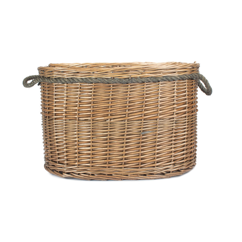 Kaitlynn Wicker 2 Piece Rope Handled Lined Log Basket Set