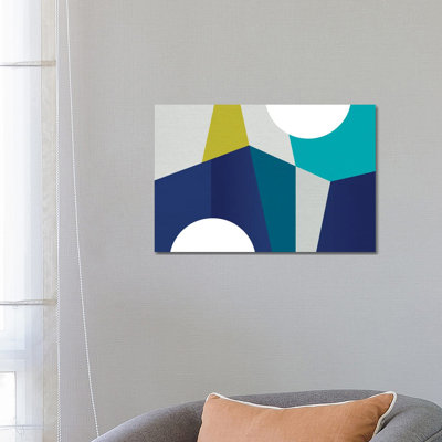 «MCM Geometric Blue II» par Dominique Vari - reproduction d'art sur toile tendue