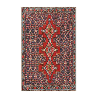 Tapis traditionnel orange / bleu