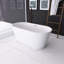 59 po X 30 po Baignoire de trempage autoportante en acrylique avec drain central en blanc brillant