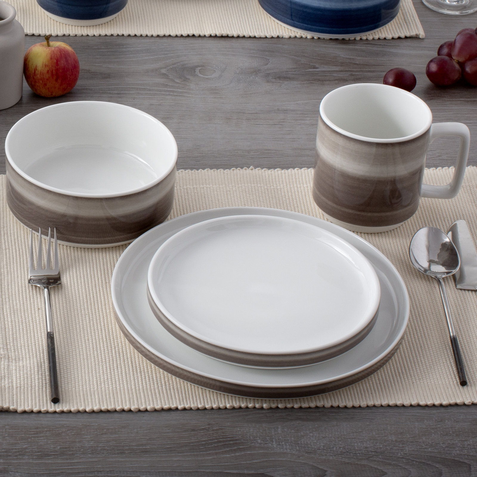 Colorwave Stoneware Dinnerware Set, Umber