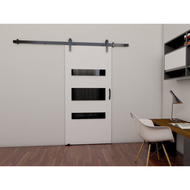 Lemaster Veneers Sliding Doors, 205cm H x 106cm W x 1.6cm D, White